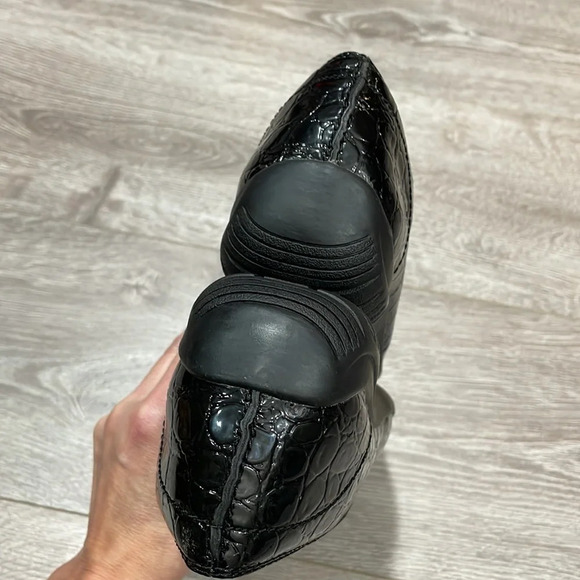 NWOT Easy Street Extra Wide Purpose Black Patent Croc Slip On Flats 9.5 WW - Picture 14 of 14